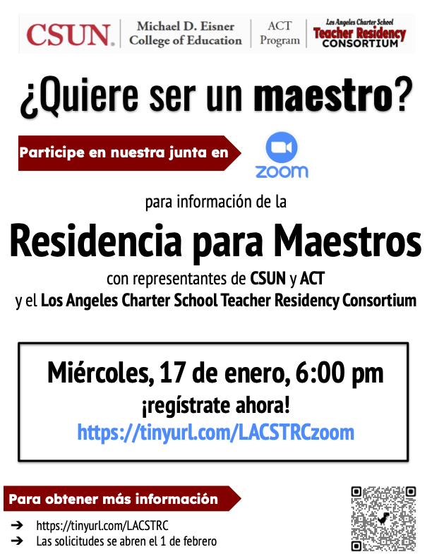 Teacher Residency Flyer in Spanish